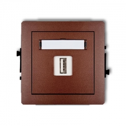 Karlik DECO gniazdo pojedyncze USB-AA 3.0 brązowy metalik PODTYNKOWY bez ramki IP 20 9DGUSB-5