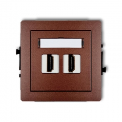 Karlik DECO gniazdo podwójne HDMI brązowy metalik PODTYNKOWY bez ramki IP 20 9DHDMI-2