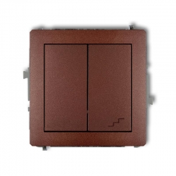 Karlik DECO łącznik jednobiegunowy ze schodowym osobne zasilanie brązowy metalik PODTYNKOWY bez ramki IP 20 10AX 250V 9DWP-10.2