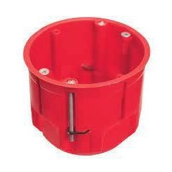 PAWBOL puszka PK60 LUX A.0044LA głęboka pojedyncza z wkrętami instalacyjna do kartongipsu płyt gipsowych czerwona bezhalogenowa do 850C