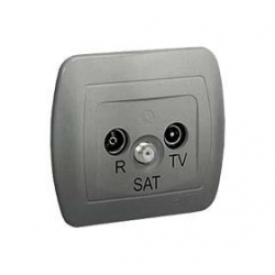 KONTAKT-SIMON Akord Gniazdo antenowe R/TV/SAT aluminium metalizowane AASP/26