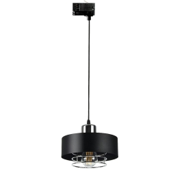 Lampa LOFT fi-200 1xE27 wisząca 3F na szynoprzewód LUXsystem czarno srebrna