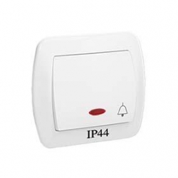 KONTAKT-SIMON Akord Przycisk dzwonek IP44 z podśw. biały AD1BL/11