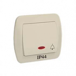 KONTAKT-SIMON Akord Przycisk dzwonek IP44 z podśw. beżowy AD1BL/12