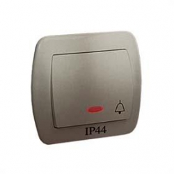 KONTAKT-SIMON Akord Przycisk dzwonek IP44 z podśw. satyna AD1BL/29
