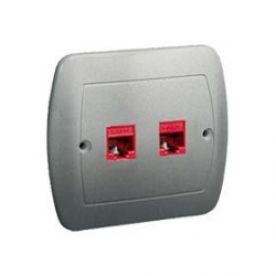 KONTAKT-SIMON Akord Gniazdo komputerowe podwójne 2xRJ45 kat.5e aluminium AF52/26