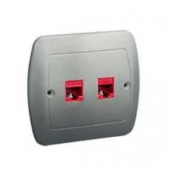 KONTAKT-SIMON Akord Gniazdo komputerowe 1xRJ45 kat. 5e + tel. 1xRJ11 aluminium