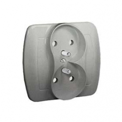 KONTAKT-SIMON Akord Gniazdo podwójne z/u aluminium metalizowane AGZ2/26