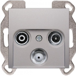 HAGER POLO Berker B.3/B.7 Gniazdo RTV -SAT przelotowe alu 53455321+12031404