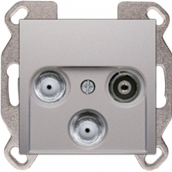 HAGER POLO Berker B.kwadrat gniazdo TV+2 xSAT końcowe aluminium 53455331+12031404