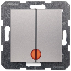 HAGER POLO Berker B.kwadrat łącznik podś świecznikowy aluminium 533035+16271404
