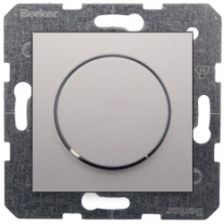 HAGER POLO Berker B.kwadrat Ściemniacz przyciskowo-obrotowy LED 3-100W, halogen 20-500W aluminium 2873+11371404