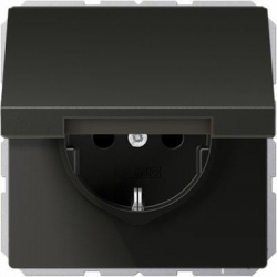 JUNG LS990 Gniazdo SCHUKO IP44 z klapką antracyt