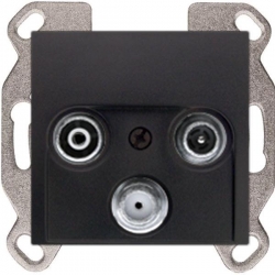 HAGER POLO Berker B.3/B.7 Gniazdo RTV -SAT przelot. antracyt 53455321+12031606