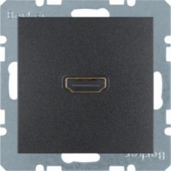 HAGER POLO Berker B.kwadrat Gniazdo HDMI z przyłączem 90°antracyt mat 3315431606