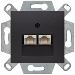 HAGER POLO Berker B.3/B.7 Gniazdo komp. podw. kat. 5e antracyt 534555+14091606