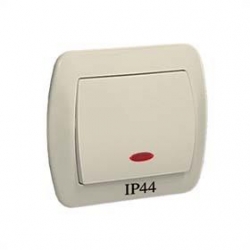 KONTAKT-SIMON Akord Łącznik hermetyczny jednob. IP44 z podśw. beżowy AW1BL/12