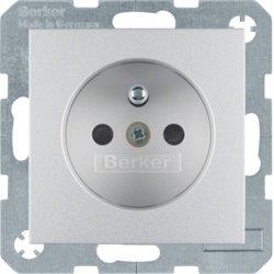 HAGER POLO Berker B.3/B.7 gniazdo poj. z/u alu mat 396380+3965768994