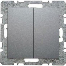 HAGER POLO Berker B.kwadrat przycisk podwójny aluminium 53503503+16231404