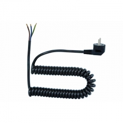 F-ELEKTRO Przewód spiralny - wtyczka kątowa 3x1m2 3m czarny F5.0080