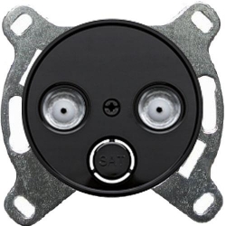 HAGER POLO Berker R.1/R.3 gniazdo 2F RTV UPC Vectra czarny 53455111+12032045