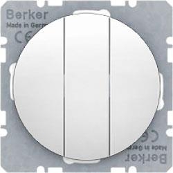 HAGER POLO Berker R.1/R.3 łącznik 3-krotny biały 533023+16652089