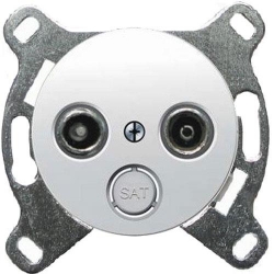 HAGER POLO Berker R.1/R.3 gniazdo RTV końcowe biały 53455011+12032089