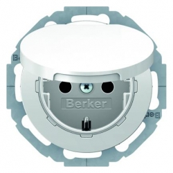HAGER POLO Berker R.classic Gniazdo z/u schuko z klapką 230V biały 47442089