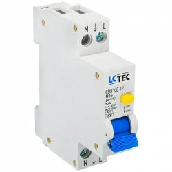 Wyłącznik różnicowoprądowy z członem nadprądowym 1P+N 1 mod.16A 30mA typ AC LC-Tec EBS1LE-30/16/AC 5902838491188