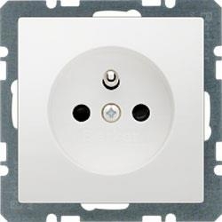 HAGER POLO Berker Q.1 Q3 gniazdo z/u pojedyncze biały aksamit 396380+3965766089