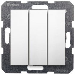 HAGER POLO Berker B.3/B.7 łącznik potrójny biały mat 533023+16651909