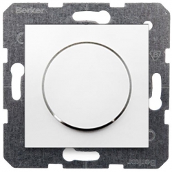 HAGER POLO Berker B.kwadrat Ściemniacz przyciskowo-obrotowy LED 3-100W, halogen 20-500W biały połysk 2873+5311378989