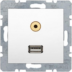 HAGER POLO Berker B.3/B.7 USB/3.5mm audio biały mat 3315391909