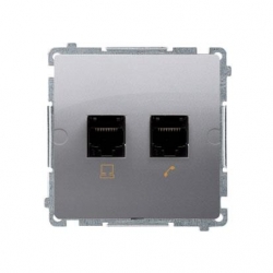 KONTAKT-SIMON Basic Moduł Gniazdo teleinf. RJ45 kat.5e + RJ12 stal inox