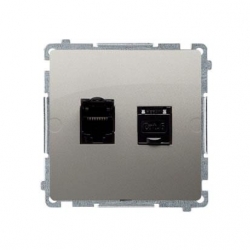 KONTAKT-SIMON Basic Gniazdo komputerowe podw. 2xRJ45 kat.6 satyna BM62E.01/29