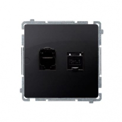 KONTAKT-SIMON Basic Gniazdo komputerowe podw. 2xRJ45 kat.6 grafit BM62E.01/28