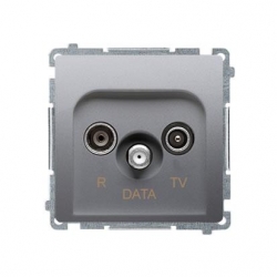 KONTAKT-SIMON Basic Gniazdo R/TV/DATA stal inox BMAD.01/21
