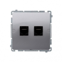KONTAKT-SIMON Basic Moduł Gniazdo komputerowe podwójne 2xRJ45 kat.5e stal