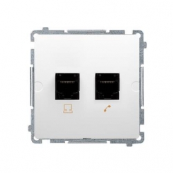 KONTAKT-SIMON Basic Moduł Gniazdo teleinf. RJ45 kat.5e + RJ11 białe