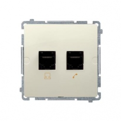 KONTAKT-SIMON Basic Moduł Gniazdo teleinf. RJ45 kat.5e + RJ12 beżowy