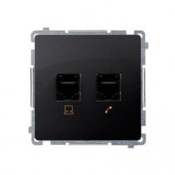 KONTAKT-SIMON Basic Moduł Gniazdo teleinf. RJ45 kat.5e + RJ12 grafit