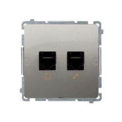 KONTAKT-SIMON Basic Moduł Gniazdo teleinf. RJ45 kat.5e + RJ11 satyna