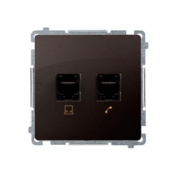 KONTAKT-SIMON Basic Moduł Gniazdo teleinf. RJ45 kat.5e + RJ12 czekoladowy