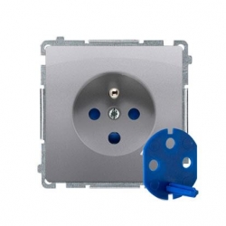 KONTAKT-SIMON Basic Gniazdo poj. DATA z/u z kluczem upr. stal inox BMGD1.01/21