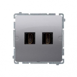 KONTAKT-SIMON Basic Gniazdo HDMI podwójne stal inox BMGHDMI2.01/21