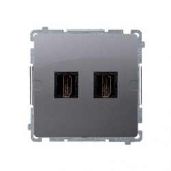 KONTAKT-SIMON Basic Gniazdo HDMI podwójne srebrny mat BMGHDMI2.01/43