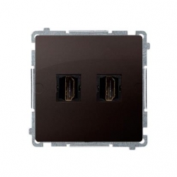 KONTAKT-SIMON Basic Gniazdo HDMI podwójne czekoladowy BMGHDMI2.01/47