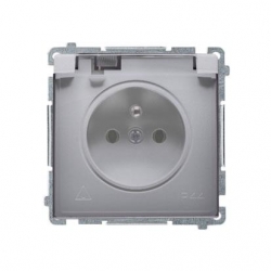 KONTAKT-SIMON Basic Gniazdo hermetyczne poj. z klapką stal inox BMGZ1Bz.01/21a