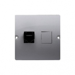 KONTAKT-SIMON Basic Gniazdo pojedyncze telefoniczne RJ12 stal inox BMT1.02/21