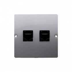 KONTAKT-SIMON Basic Gniazdo podwójne telefoniczne 2xRJ12 stal inox BMT2.02/21